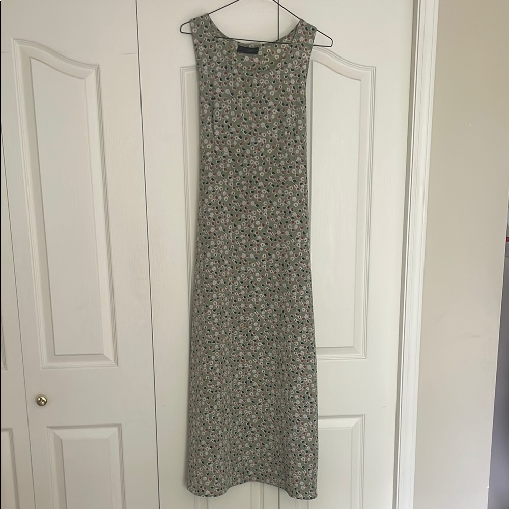 🌿 Vintage Cottagecore Vibes - Pariscope Green Floral Maxi Dress